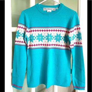 Women’s Obermeyer Vintage Nordic Retro Ski Sweater ⛷ Size Small